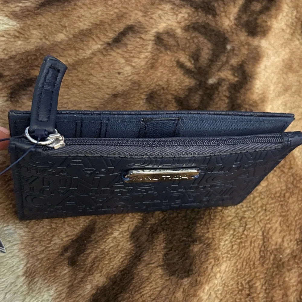 Nautica Blue Navy Embossed Card Holder